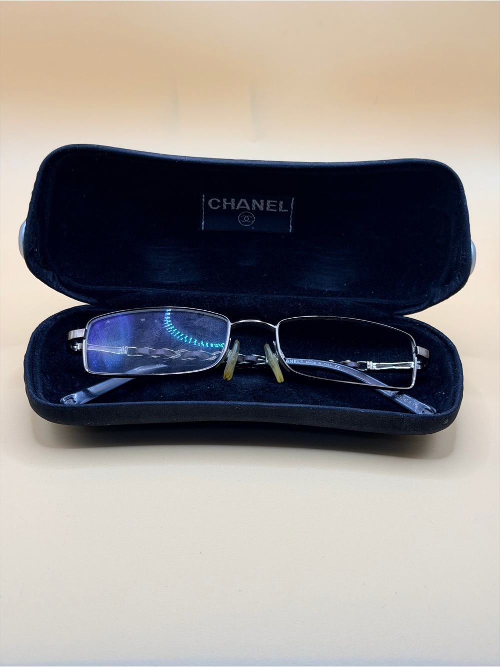 CHANEL Rectangular Metal Rim Eyeglasses - Picture 2 of 8